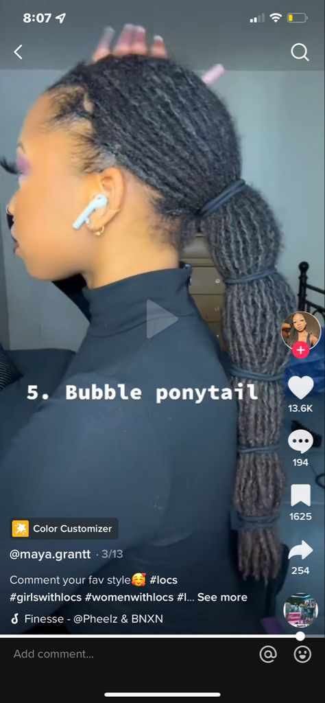 Bubble Ponytail On Locs, Bubble Ponytail Locs, Loc Bubble Ponytail, Bubble Locs, Micro Locs, Loc Hairstyles, Bubble Ponytail, Sisterlocks, Locs Hairstyles