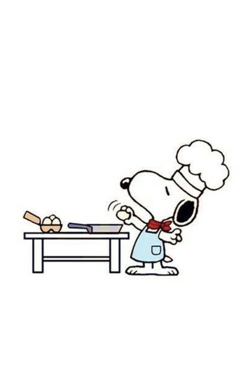 Snoopy Cooking, Chef Snoopy, Chef Wallpaper, Cooking Wallpaper, Snoopy Cafe, Peanut Pictures, Woodstock Snoopy, Snoopy Funny, Snoopy Images