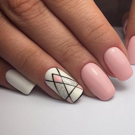 Spring Nail Designs For 2017 That You Will Adore ★ See more: http://glaminati.com/spring-nail-designs-adore/ Unghie Sfumate, Geometric Nail Art, Spring Nail Designs, Geometric Nail, Nails Polish, Great Nails, Spring Nail Art, Short Nail Designs, Spring Nail