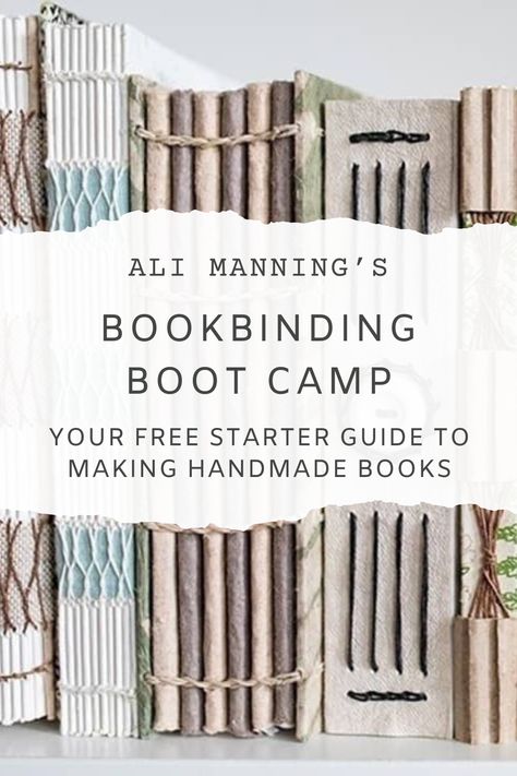 Discover the ultimate guide to bookbinding! Learn about the terms, tools, and techniques used for making handmade journals. Created by book artist Ali Manning, you'll learn all you need to kickstart your bookbinding journey! #handmadebooks #handmadejournals #bookbinding #bookbinder #ephemera #paper #stationary #papercrafts #scraps #journaling #watercolor #bookishgifts #bookmaking #diybook #diyjournal #artistjournal #artbook Book Binding Tools Diy, Journal Making Bookbinding, Creative Book Binding Ideas, Types Of Book Binding, Book Binding Techniques, Diy Book Binding Easy, Book Binding Tools, Easy Bookbinding, Diy Book Making