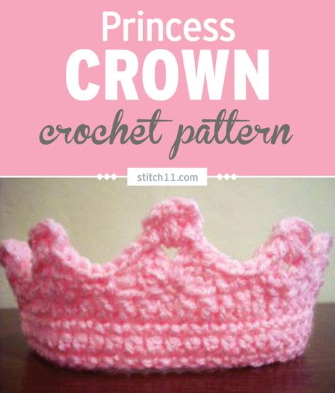 This Easy Princess Crown crochet pattern is a lovely toy for your imaginative and princess-loving kids. They can wear this around and pretend to be the lovely, precious princesses in their own real-life fairy tales. Crochet Crown Pattern, Crown Crochet, Cake Princess, Crochet Crown, Crochet Princess, Crown Cake, Crown Pattern, Trendy Baby Shower Ideas, Crochet Headband Pattern