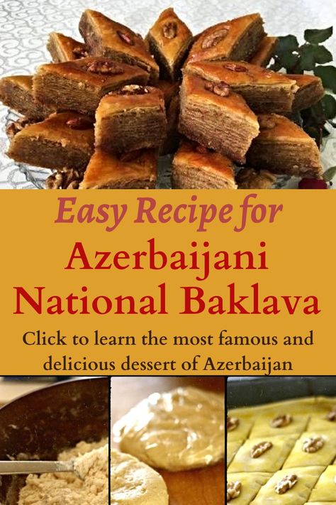 Bosnian Desserts Recipes, Azerbaijan Recipes, Azerbaijani Recipes, Azerbaijani Food, Azerbaijan Food, Ukrainian Food, Armenian Food, Turkish Sweets, Baklava Recipe