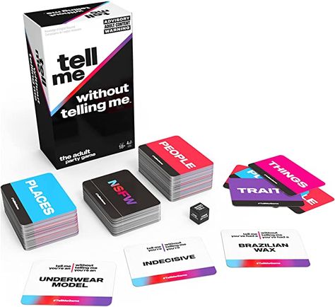 Tell Me Without Telling Me Game, Tell Me Without Telling Me, Facetime Dates, Card Games For Adults, Host Ideas, College Birthday, Bff Aesthetic, Couples Games, Adult Card Games