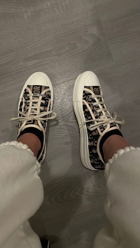 Dior Trainers Outfit, Christian Dior Sneakers Outfit, Dior Trainers, Trainers Outfit, Long Hair On Top, Trendy Shoes Sneakers, Classy Aesthetic, Girly Shoes, Dior Shoes