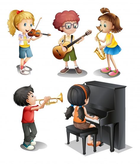 Guitar Illustration, Colorful Borders Design, Music Festival Poster, Logo Design Video, Character Graphic, All About Music, Children Playing, Music Backgrounds, Playing Piano