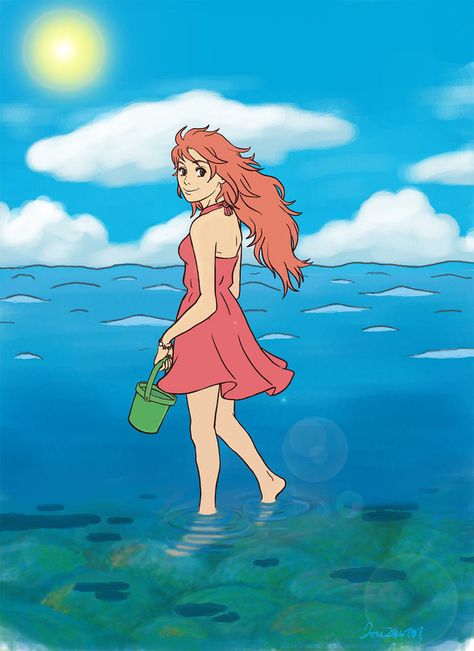 Ponyo's all grown up! Ponyo Sosuke Grown Up, Hayao Miyazaki Movies, Studio Ghibli Fanart, Ghibli Artwork, Disney Princess Frozen, Studio Ghibli Movies, Studio Ghibli Art, Ghibli Movies, Ghibli Art