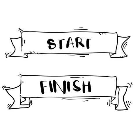 Running Doodles, Finish Line Illustration, Finish Line Banner, Thinking Drawing, Drawing Icons, Vocabulary Parade, Banner Doodle, Running Competition, Flag Drawing