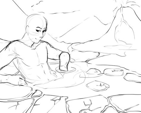 Laying In Water Drawing Reference, Shush Pose, Male Ych, Ych Base, Drawing Body Poses, Body Reference Drawing, Comic Drawing, Poses References, Figure Drawing Reference