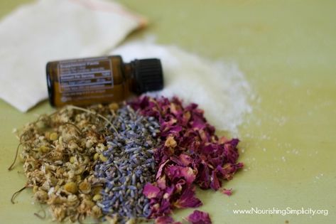 Herbal Bath Soak for Cramps - Nourishing Simplicity Menstrual Bath Soak, Cramps Remedies, Bath Herbs, Essential Oil Menstrual Cramps, Natural Remedies For Cramps, Herbal Bath Soak, Cramp Remedies, Homemade Lotions, Menstrual Relief