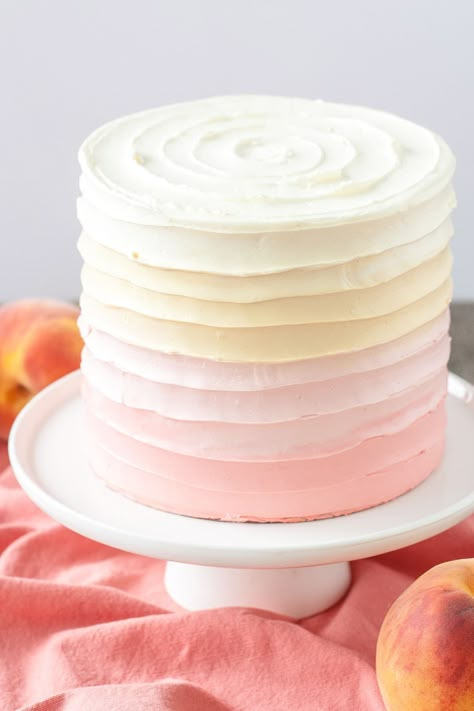 Pink Desserts Recipes, Frosting Cake, Pink Desserts, 30 Birthday Cake, Cake Mini, Peach Cake, Ombre Cake, Layered Cake, Pretty Birthday Cakes