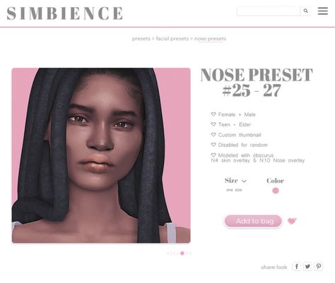 Nose Preset #25-27 | simbience on Patreon Female Lips, The Sims 4 Skin, Face Details, Makeup Cc, Sims 4 Mm Cc, Sims 4 Body Mods, Sims 4 Characters, Sims 4 Mm, Sims 4 Cas