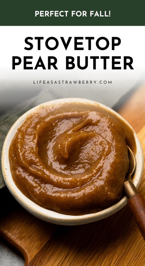 How To Make Pear Butter, Pear Butter Recipe, Canning Jam Recipes, Fruit Butter, Sugar Free Fruits, Slow Cooker Apple Butter, Caramel Pears, Pear Butter, Canned Pears