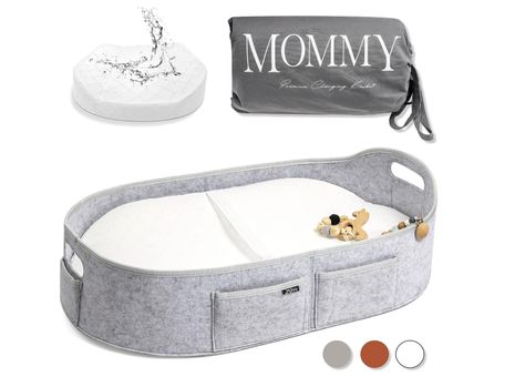 Moses basket - changing basket with pad - portable. As an Amazon Associate I earn from qualifying purchases. Baby Changing Basket, Changing Basket, Changing Table Topper, Baby Storage, Dresser Table, Diaper Changing Pad, Changing Station, Moses Basket, Baby Protection