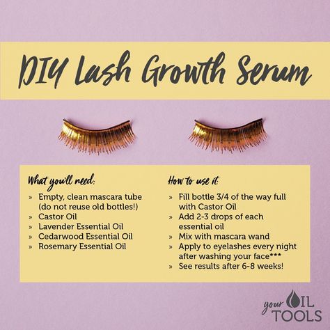 Eyelash Growth Serum Recipe, Diy Lash Growth Serum, Lashes Growth, Diy Soaps, Lash Growth Serum, Doterra Essential Oils Recipes, Lash Growth, Essential Oil Mixes, Eyelash Growth Serum