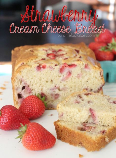 Cream Cheese Bread, Cheese Bread Recipe, Strawberry Bread, Strawberry Cream Cheese, Strawberry Cream, Cream Cheese Recipes, Bread Recipes Sweet, Cheese Bread, Breakfast Breads