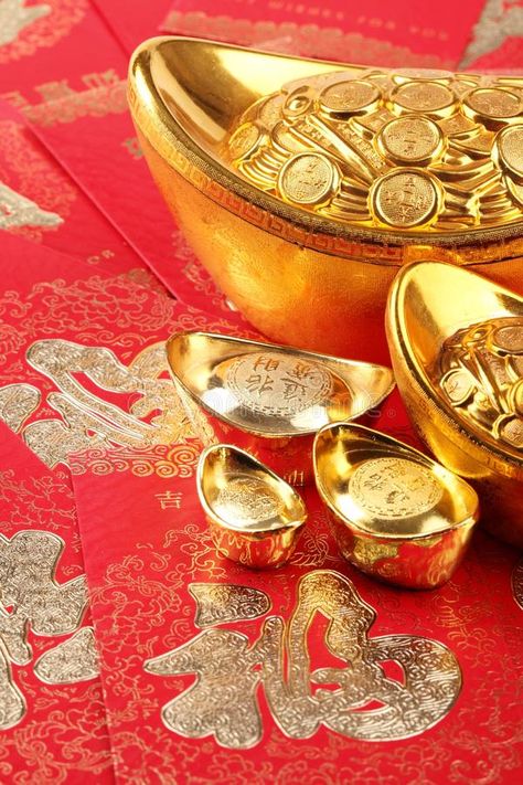 Feng Shui Wallpaper, Tab Wallpaper, Chinese New Year Decoration, Gold Ingot, Chinese Gold, Chinese Theme, Gold Envelope, Lucky Fortune, Chinese New Year Decorations