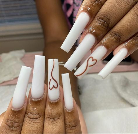 Long Acrylic Nail Designs, Diy Acrylic Nails, Edgy Nails, Colored Acrylic Nails, White Acrylic Nails, Short Square Acrylic Nails, Long Acrylic Nails Coffin, Nail Style, Unique Acrylic Nails