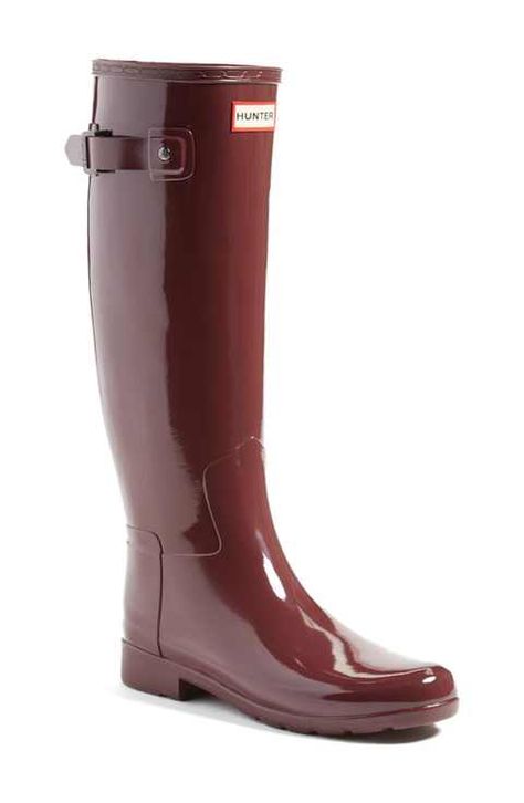 Hunter 'Original Refined' High Gloss Rain Boot at Nordstrom Hunter Refined, Shiny Boots, Rain Boots Women, Shiny Shoes, Wellies Boots, Hunter Rain Boots, Hunter Shoes, Women Hunters, Rubber Shoes