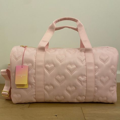 Stoney Clover Lane X Target Collab Quilted Hearts Duffle Bag, Sold Out Everywhere. I Have In Hand And Ready To Ship! Quilted Hearts, Preppy Travel, Pink Luggage, Pink Duffle Bag, Tree Bag, Aesthetic Backpack, Rainbow Bag, Stoney Clover Lane, Stoney Clover