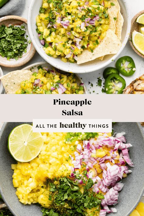 This delicious Pineapple Salsa is so flavorful and made with just a few simple ingredients. It's the perfect party appetizer or snack! Pineapple Salsa Recipe, Cilantro Lime Chicken, Pineapple Salsa, Party Appetizer, Easy Appetizer Recipes, Salsa Recipe, Savory Snacks, Good Healthy Recipes, Appetizers For Party