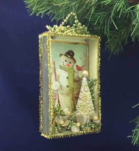 Christmas Diorama, Vintage Christmas Crafts, Christmas Shadow Boxes, Christmas Card Crafts, 3d Christmas, Victorian Christmas, Christmas Ornament Crafts, Christmas Ornaments To Make, Vintage Christmas Ornaments