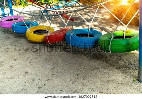 Recycle Tires Wheel On Sand Ground Stock Photo (Edit Now) 1627009312 Tires Playground, Recycle Tires, Outdoor Drink Holder, Tire Playground, Sports Centre, Krishna Hd, Play Ground, Tyres Recycle, Lord Krishna Hd Wallpaper