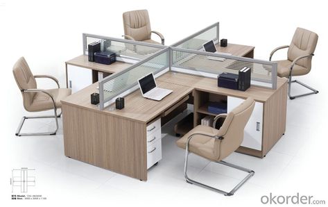 Image,Photo,Picture of Office Furniture Commerical Desk/Table Solid Wood CMAX-BG003 -Okorder.com Computer Desk Design, Standing Desk Ergonomics, Furniture Desk, Desk Size, Pc Desk, Office Workstations, Desk Table, Office Furniture Desk, Office Table