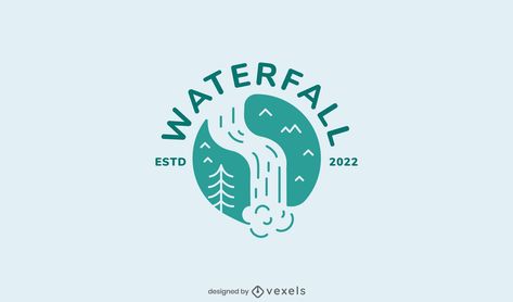 Waterfall Logo Design, Squash Sport, River Logo, Awesome Logo Design, Money Logo, Logo House, T-shirt Design Illustration, Mountain Logo, Coffee Shop Logo