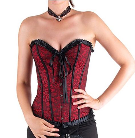 Corset Outfit Casual, Red And Black Corset, Red Gothic, Corset Outfit, Red Corset, Boned Corsets, Gothic Corset, Bras And Panties, Corsets