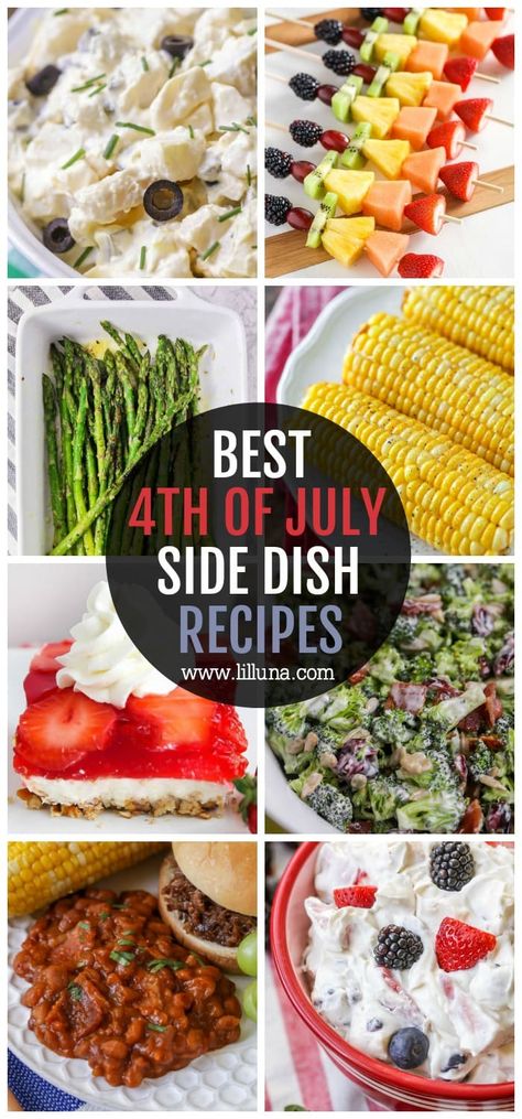 4th Of July Side Dishes, Side Dishes For A Crowd, Bbq Pasta Salad, Fruit Sides, Maple Baked Beans, Side Dish Ideas, Party Side Dishes, Grilled Asparagus Recipes, Apple Salad Recipes