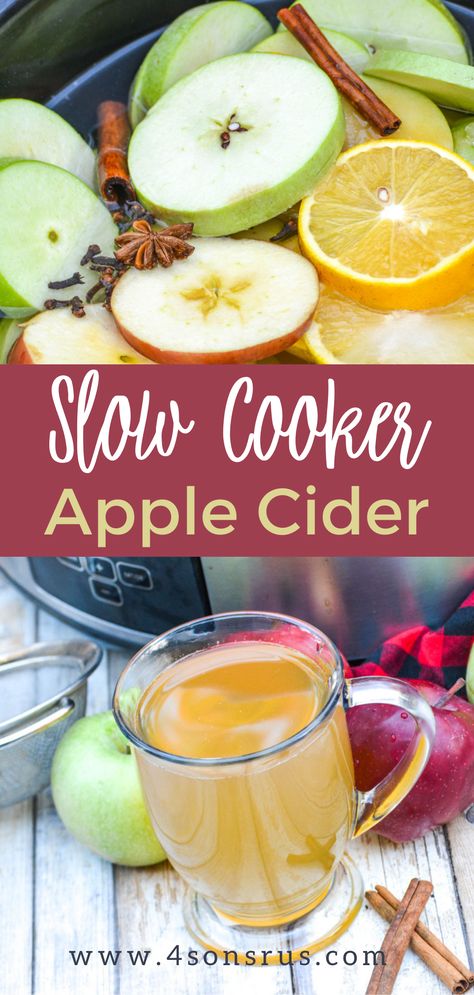 Fall Slow Cooker, Slow Cooker Apple Cider, Apple Font, Fall Slow Cooker Recipes, Slow Cooker Apple, Cider Tasting, Apple Cider Recipe, Dessert Original, Spiced Drinks