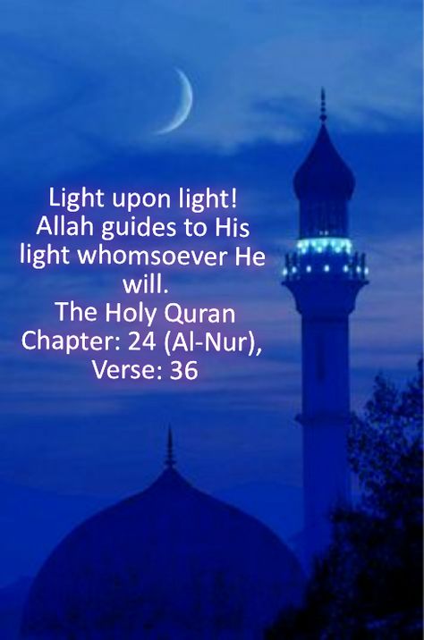 Light upon light! Allah guides to His light whomsoever He will. The Holy Quran Chapter: 24 (Al-Nur), Verse: 36 Light Upon Light, Holy Quran, Quran, Allah, Movie Posters, Quick Saves, Film Posters