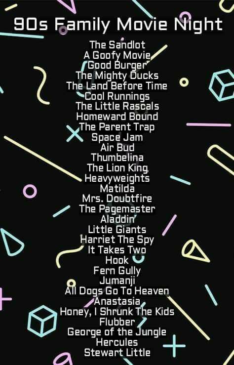 Summer Movie List For Kids, 80s And 90s Tv Shows, 90s Movie Night, Parent Trap Movie Night, 90s Kids Shows, 80s And 90s Movies, Best 90s Movies, 90s Family Movies, 90s Kids Movies