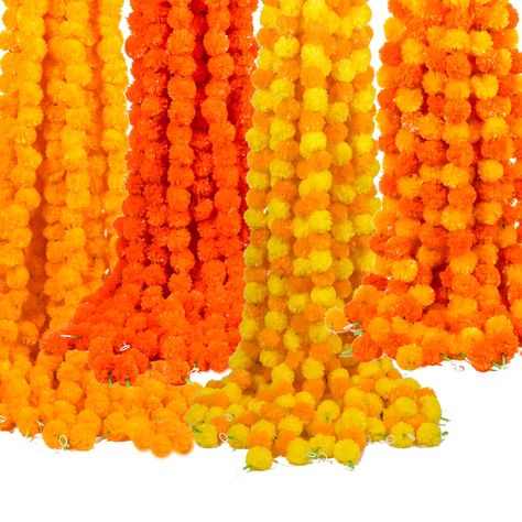 PRICES MAY VARY. 【Quantity/size】You will get 20 pcs of orange marigold flowers and each garland rope is composed of 30 flowers head 300 flower heads in total Each strip of artificial marigold flower has a Long of 60 In.You have received marigold Mexico.Please use a hair dryer to increase the fluffiness of marigold,This will make them look like natural marigold flowers Can be better used for autumn party and the day of the dead marigold decorations 【Holiday Decorations】Marigold Flower Garlands ar Marigold Mexico, Dia De Los Muertos Backdrop Ideas, Marigold Decoration At Home, Diy Day Of The Dead Decorations, Dia De Los Muertos Decorations Ideas Altars, Mehndi Party Decoration, Diy Dia De Los Muertos Decorations Ideas, Asian Banquet, Wedding Marigold