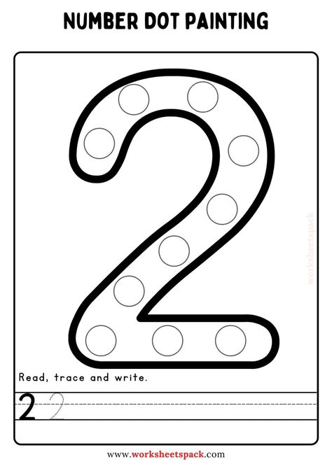 Free Number Dot Painting Worksheets 1-10 - Printable and Online Worksheets Pack Number 4 Dot Painting, The Mitten Book Activities, Number Recognition Worksheets, Fingerprint Cards, Shape Activities Preschool, Dot Marker Activities, Dot Worksheets, Shapes Preschool, Do A Dot