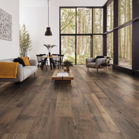 Dark Wood Floors Living Room, Karndean Design Flooring, Ideas Decoracion Salon, Dark Wooden Floor, Wood Floor Design, Living Room Wood Floor, Dark Wood Floors, Casa Container, Floor Colors