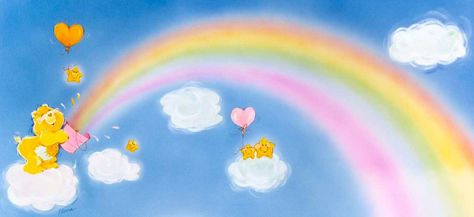 http://kingdomofcaring.net/1990s/carebears.html Care Bears Desktop Wallpaper, Care Bears Background, Hall Deco, Pet Loss Cat, Fairy Night, Fairy Night Light, Vintage Backgrounds, Care Bears Vintage, Care Bear Party