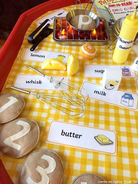 Pancake Day Shrove Tuesday Activities for Kids. Pancake Tuff Tray. Pancake Day Crafts For Toddlers, Pancake Day Crafts, Tuesday Activities, Shrove Tuesday Activities, Shrove Tuesday Pancakes, Uk Breakfast, Pancake Ideas, Nanny Activities, Pancake Tuesday