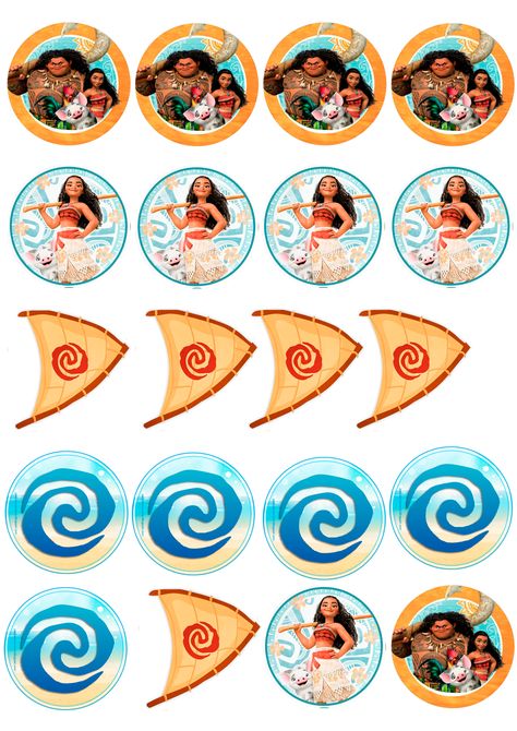 Moana Cupcake Toppers Free Printable, Moana Birthday Cupcakes, Moana Stickers, Moana Printables, Moana Cupcakes, Moana Cupcake Toppers, Moana Cupcake, Moana Party Decorations, Moana Invitation