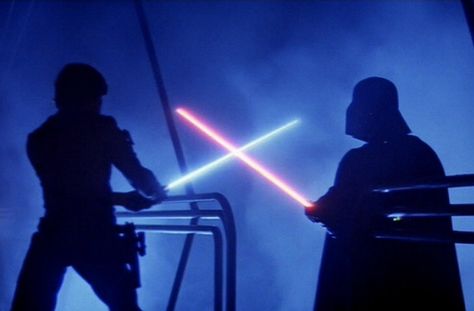 The most important duel in the original saga and one of the most important duels in the history of the Galaxy. Darth Vader vs. Luke Skywalker in Cloud City- Episode V. Real Lightsaber, Jedi Lightsaber, Sabre Laser, Classic Star Wars, Cloud City, Net Neutrality, Episode Vii, Star Wars Light Saber, The Empire Strikes Back