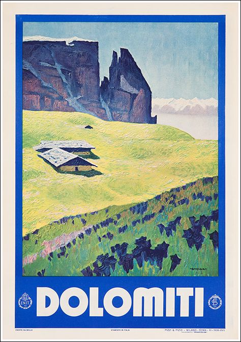 https://www.posterimage.it/en/posters/tourism-in-italy/trentino-alto-adige-en/dolomiti-dolomites-dolomiten/ Posters Italy, Vintage Italian Posters, Italian Dolomites, Italian Posters, Dolomites Italy, Italian Travel, Poster Advertising, Tourism Poster, Ski Posters