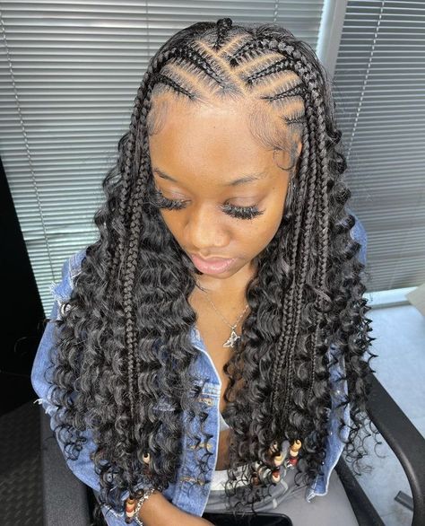 Scalp Braids With Curly Hair In The Back, On Scalp Braids, Beach Braids Black Women, Scalp Braids For Black Women, Braiding Ideas, Vacation Hair, Scalp Braids, Hairstyles For Beach, 20 Birthday