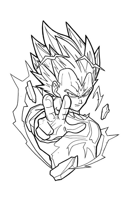 Dragon Ball Z Stencil, Dbz Tattoo, Vegeta Dragonball, Stick Tattoo, Anime Tattoo, Free Adult Coloring Pages, Tattoo Design Book, Design Book, Anime Tattoos