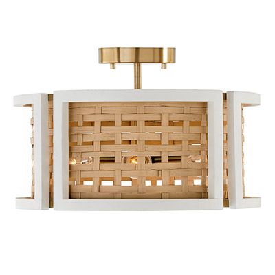 Lola 4-Light Dual Mount Pendant | Capital Lighting Fixture Company Capital Lighting Fixture, Rattan Shades, Capital Lighting, Semi Flush Ceiling Lights, White Brass, Flat White, Woven Rattan, Candelabra Bulbs, Flush Ceiling Lights