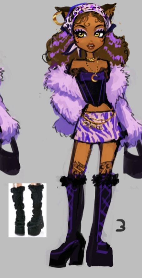 Clawdeen Wolf Redesign, Clawdeen Wolf Outfit Inspiration, Clawdeen Inspired Outfits, Clawdeen Redesign, Clawd Wolf Fanart, Clawdeen Restyle, Clawdeen Cosplay, Clawdeen Fanart, Clawdeen Wolf Outfit