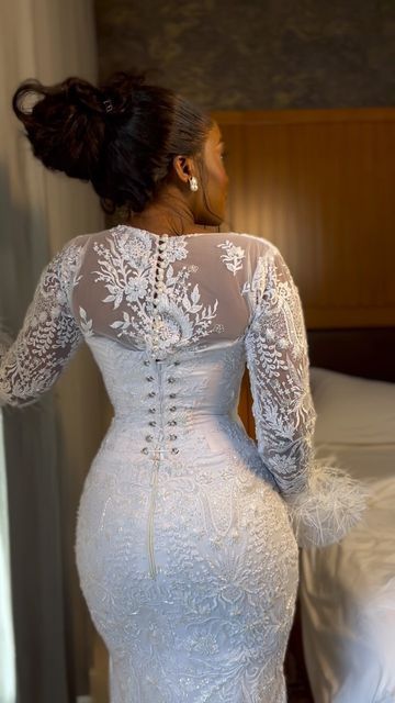 Dresses For Court Wedding, Court Wedding Dress In Nigeria, Simple Reception Dress, Brides Reception Dress, White Lace Corset Dress, Civil Wedding Dresses Classy, Straight Wedding Dress, Short White Lace Dress, Court Wedding Dress