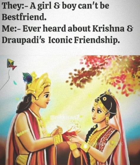 Friendship Quotes Krishna, Krishna Draupadi Friendship, About Krishna, English Love Quotes, Radhe Shyam, Really Good Comebacks, Sanskrit Quotes, Bollywood Funny, Bullet Journal Cover Ideas