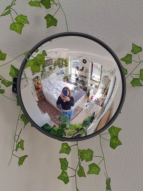 Traffic Mirror, Traffic Mirrors, Aesthetic Interior Design, Mirror Room, Hippy Room, Deco Studio, Pinterest Room Decor, Bohemian Bedroom Decor, Room Deco