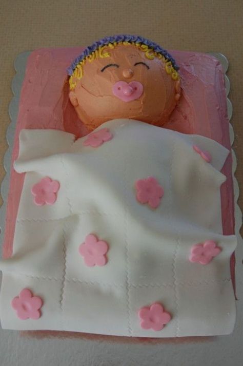 Sleeping Baby Doll Cake on Cake Central Baby Doll Cake, Doll Tea Party, Princess Birthday Cake, Fun Cakes, Special Cakes, Baby Shower Desserts, Cake Inspo, Kids Cakes, Doll Party