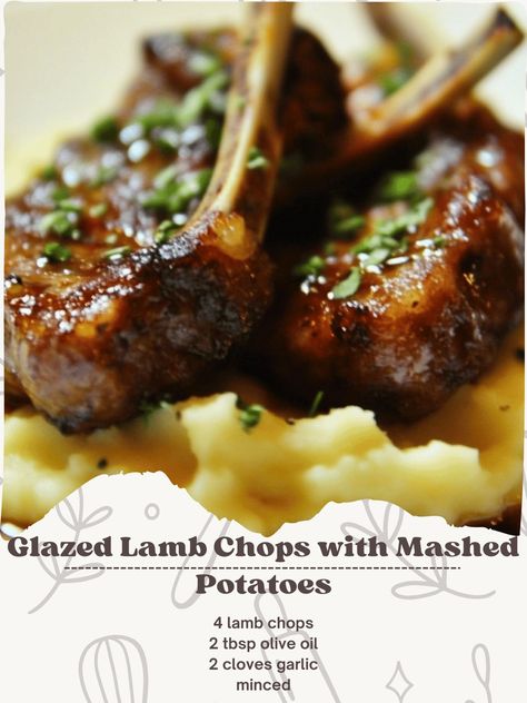 Get ready for a deliciously elegant dinner! These Glazed Lamb Chops paired with creamy mashed potatoes will impress everyone at your table. Ingredients: 4 lamb chops | 2 tbsp olive oil | 2 cloves garlic, minced | 1 tbsp fresh rosemary, chopped | 1 tbsp fresh thyme, chopped | 2 tbsp honey | 1 tbsp Dijon mustard | 1 tbsp balsamic vinegar | Salt and pepper to taste | 4 large russet potatoes, peeled and cubed | 1/4 cup unsalted butter | 1/2 cup heavy cream | Fresh parsley for garnish Directio... Glazed Lamb Chops, Swiss Steak Recipes, Chinese Pepper Steak, Cube Steak Recipes, Steak Side Dishes, Cream Fresh, Steak Marinade, Steak Sandwich, Steak Sauce